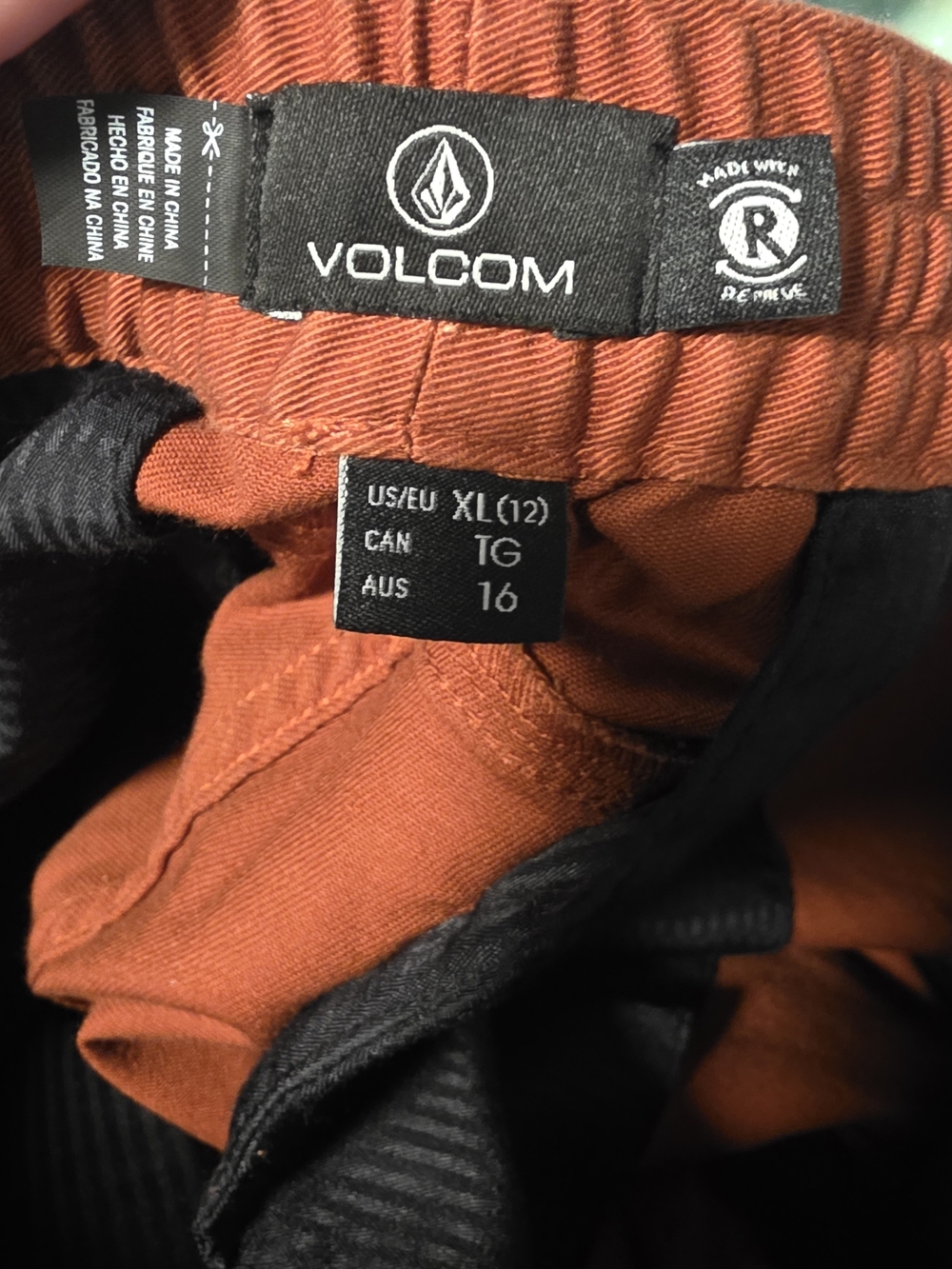 Volcom Men's Rust Drawstring Joggers - Picture 9 of 10